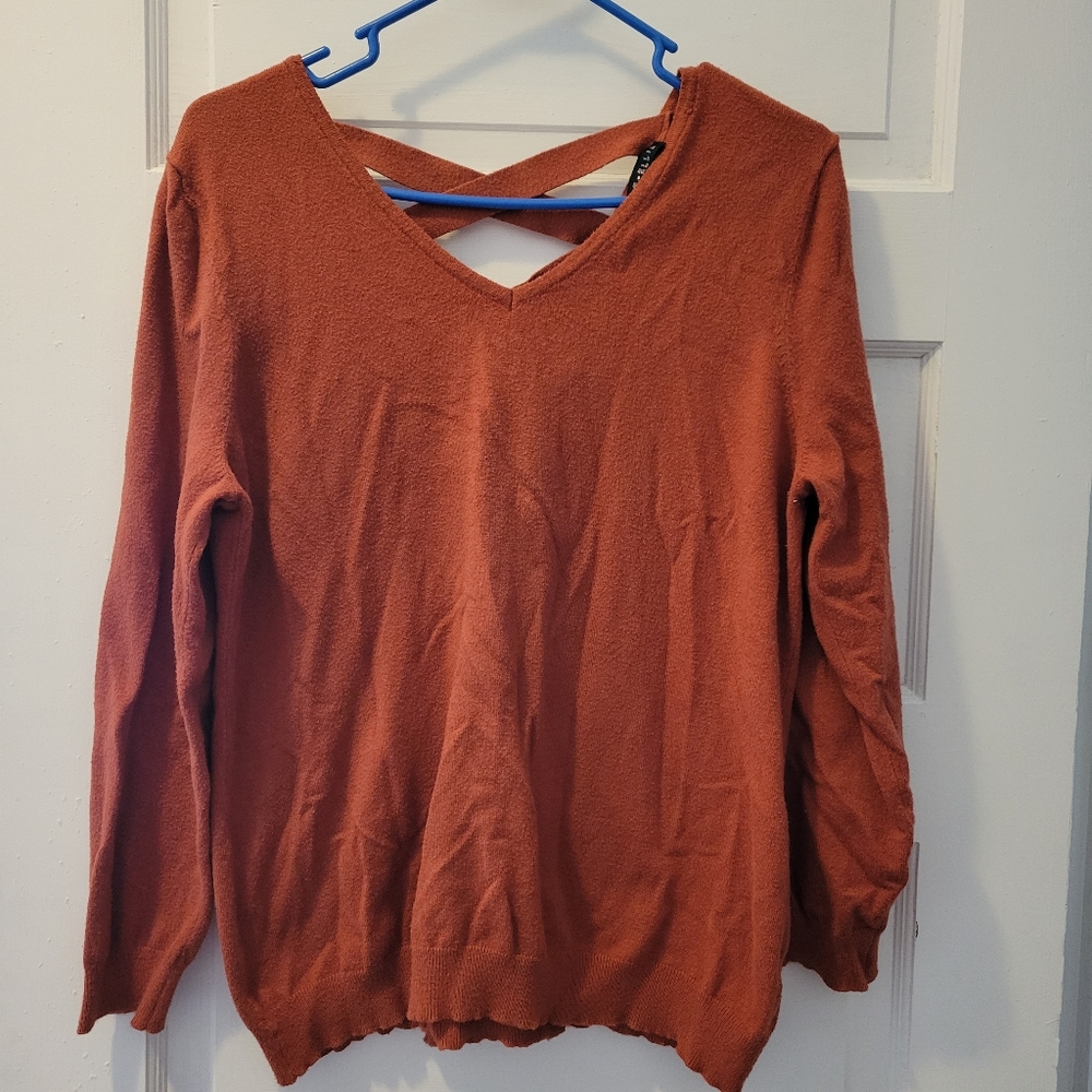 Rust V neck Sweater